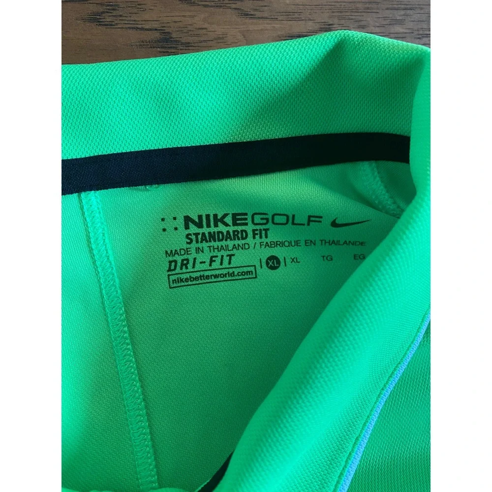 Nike Golf Dri-FIT Polo Shirt Mens XL Neon Green Short Sleeve Standard Fit Swoosh